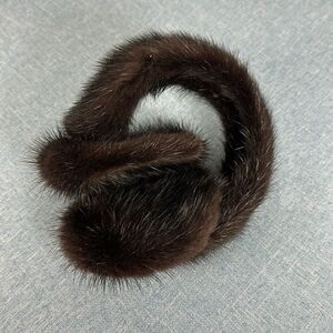 Real Mink Fur Kid’s Soft Earmuffs In Dark Brown
